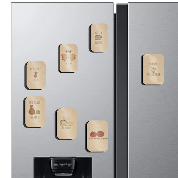 Fridge Magnets | Food-Themed Cute Quotes Fridge Magnets – Fun & Adorable Kitchen Decor Set of 7( 60 x 80 mm)