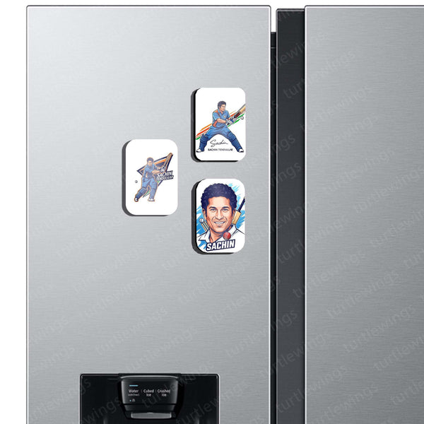 🏏 Sachin Tendulkar – Set of 3 Fridge Magnets
