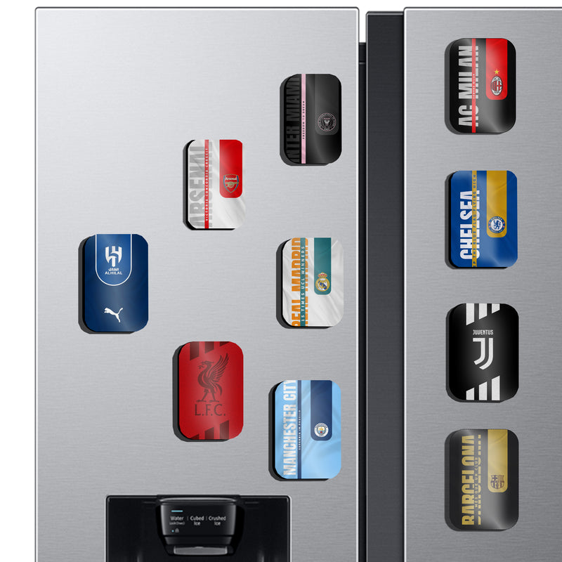 Fridge Magnet  | Football Team Logo Fridge Magnet Set – 10 Iconic Club Logo Magnets (60x80mm)