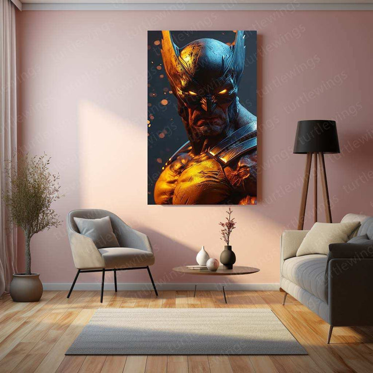 Wolverine with Will-o'-the-Wisp Eyes - Glowing Acid Flecks Artwork - TURTLEWINGS 