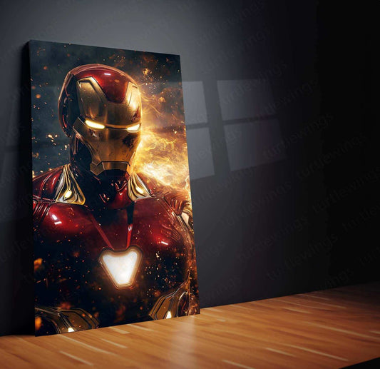 Iron Man – Close-Up with Golden Smoke Effects and Cosmic Background by Mundex - TURTLEWINGS 