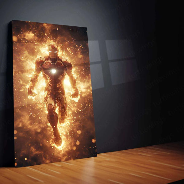 Iron Man Floating in the Air with Golden Smoke Effects - TURTLEWINGS 