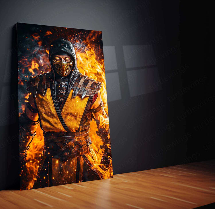 Scorpion from Mortal Kombat - Full-Body Artwork with Flowing Eyes - TURTLEWINGS 
