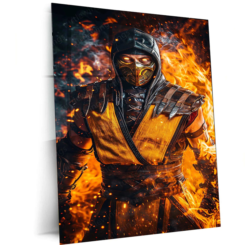 Scorpion from Mortal Kombat - Full-Body Artwork with Flowing Eyes - TURTLEWINGS 