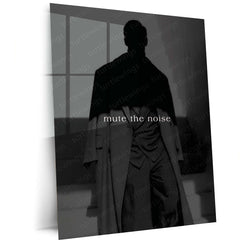 Quote Metal Poster | Mute The Noise Motivational Metal Poster | Focus, Discipline & Success Mindset Wall Art | Dark Aesthetic