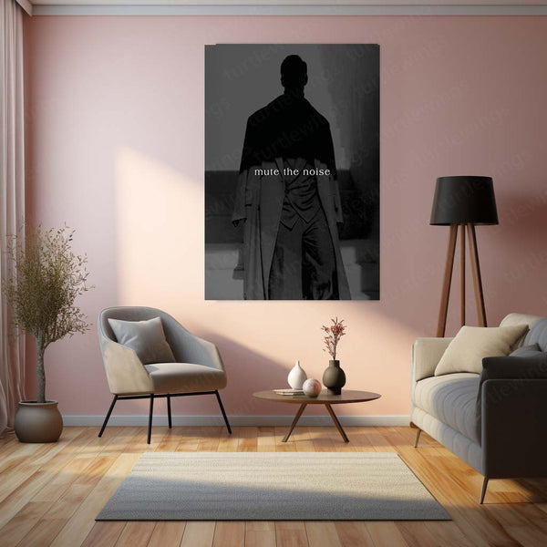 Quote Metal Poster | Mute The Noise Motivational Metal Poster | Focus, Discipline & Success Mindset Wall Art | Dark Aesthetic