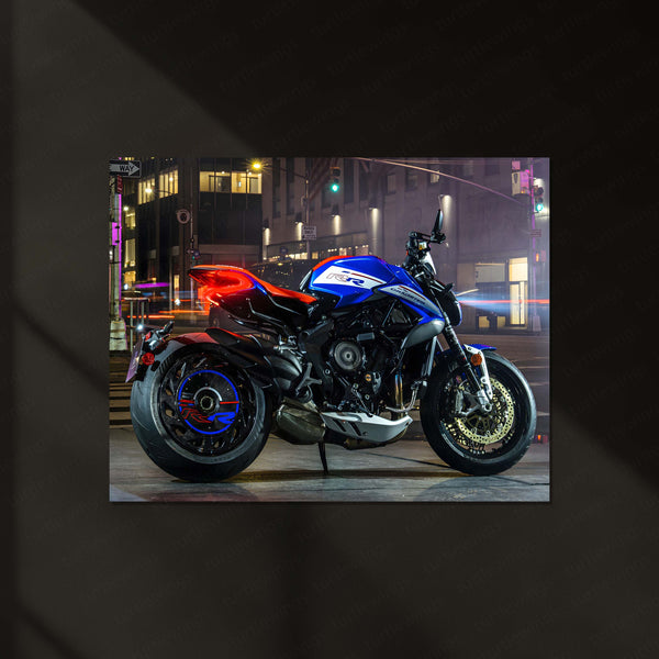 LED | 🔥 MV Agusta Dragster Neon LED Metal Poster | Italian Naked Bike Wall Art