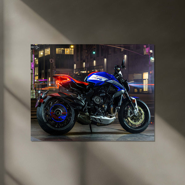 LED | 🔥 MV Agusta Dragster Neon LED Metal Poster | Italian Naked Bike Wall Art