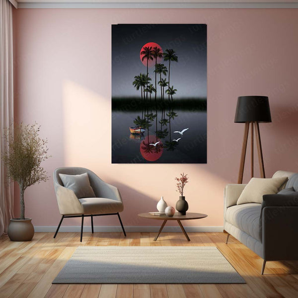 Nature Art Metal Frame | Scenic Landscape Wall Decor 08 - TURTLEWINGS 