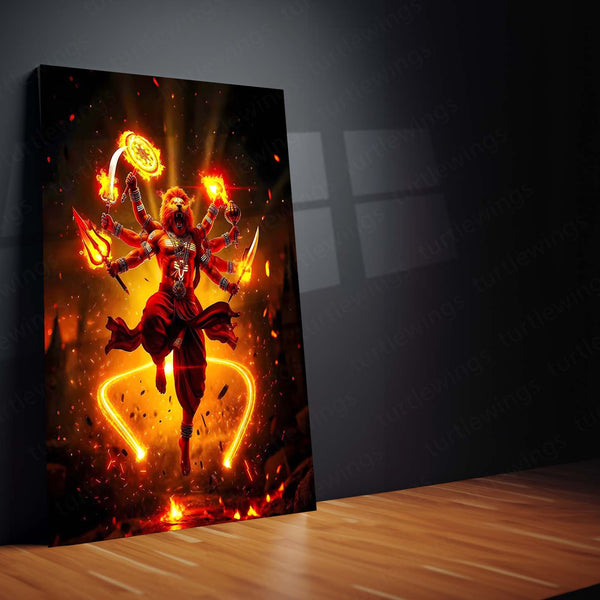 Lord Narasimha | Ugra Narasimha Metal Poster | Hindu Divine Wall Frame for Home 03
