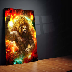 Lord Narasimha | Ugra Narasimha Metal Poster | Hindu Divine Wall Frame for Home 04