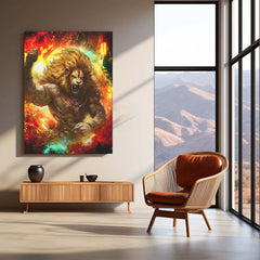 Lord Narasimha | Ugra Narasimha Metal Poster | Hindu Divine Wall Frame for Home 04