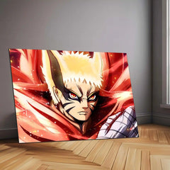 Anime Metal Poster | Naruto Kurama Mode Metal Poster | Powerful Anime Wall Art | Metal Poster