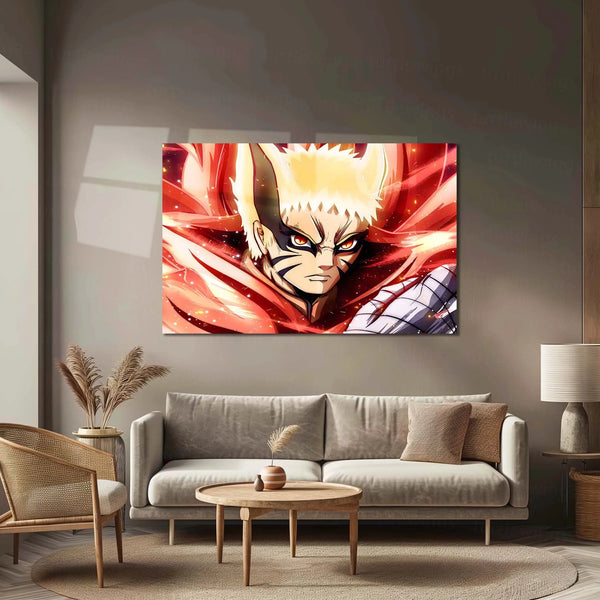 Anime Metal Poster | Naruto Kurama Mode Metal Poster | Powerful Anime Wall Art | Metal Poster