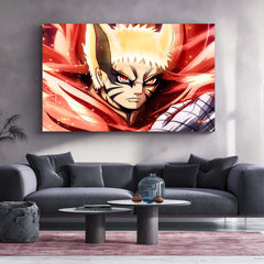 Anime Metal Poster | Naruto Kurama Mode Metal Poster | Powerful Anime Wall Art | Metal Poster