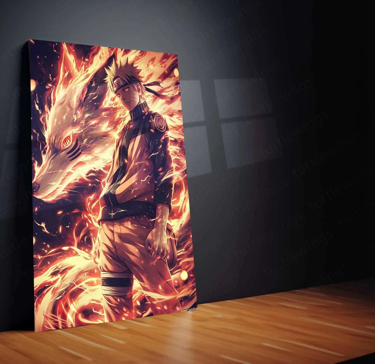 Naruto x Kurama Metal Poster – Legendary Tailed Beast & Ninja Duo