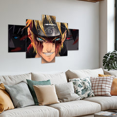 Naruto Metal Poster Set of 5 – Split Wall Art | Hokage Legacy Edition | Epic Anime Metal Frame Collection 01