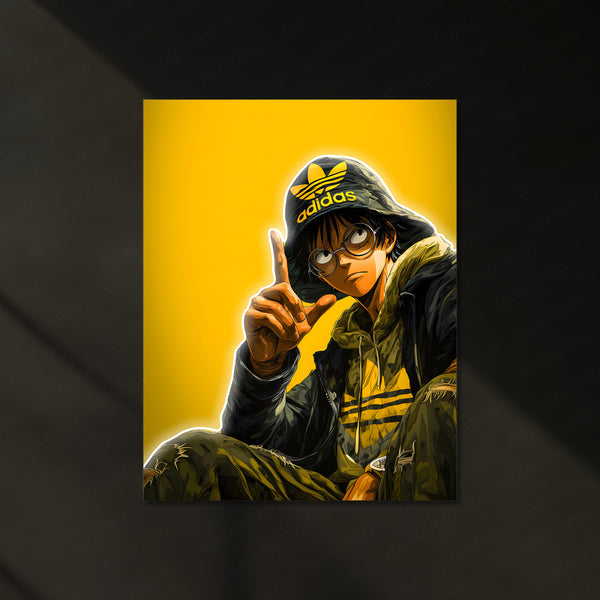 Monkey D. Luffy Neon LED Frame | One Piece Anime Wall Art | Street Style Pirate Aesthetic