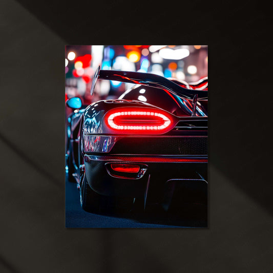 led Car Metal Poster | Koenigsegg Agera Metal Poster – Luxury Hypercar Wall Art