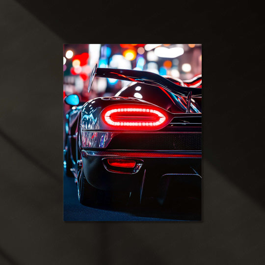 led Car Metal Poster | Koenigsegg Agera Metal Poster – Luxury Hypercar Wall Art