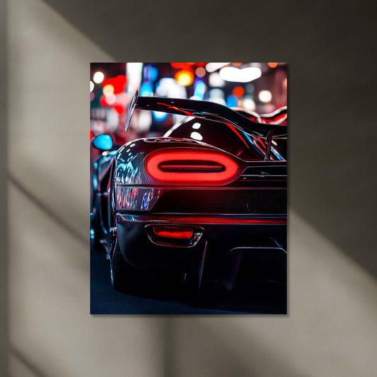 led Car Metal Poster | Koenigsegg Agera Metal Poster – Luxury Hypercar Wall Art