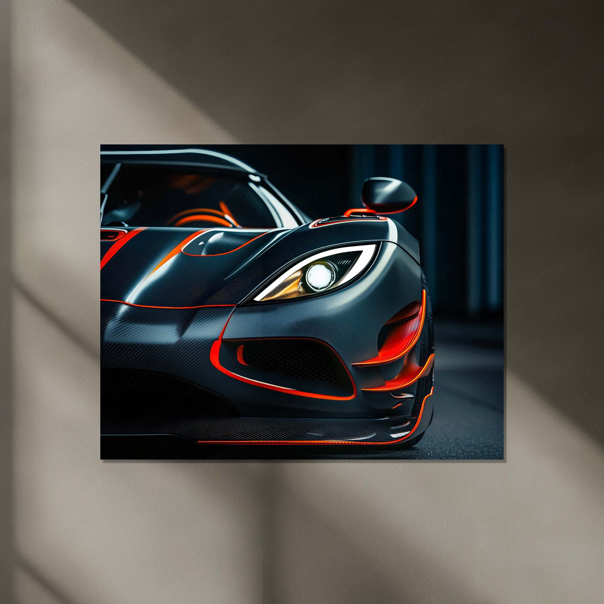 McLaren P1 Neon LED Metal Frame â Luxury Supercar Wall Art