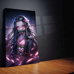 Nezuko Kamado Metal Poster – Demon Slayer’s Fiery Protector | Stunning Nezuko Anime Wall Art - TURTLEWINGS 