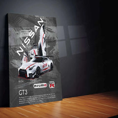 Nissan GT3 Metal Poster | Supercar Wall Art | Racing Car Portrait - TURTLEWINGS 