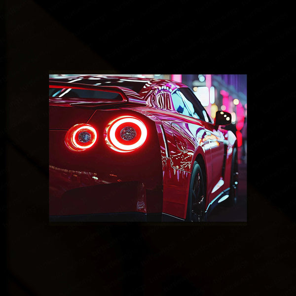 Nissan R35 GTR Neon LED Metal Frame â Ultimate Sports Car Wall Art 2 - TURTLEWINGS 