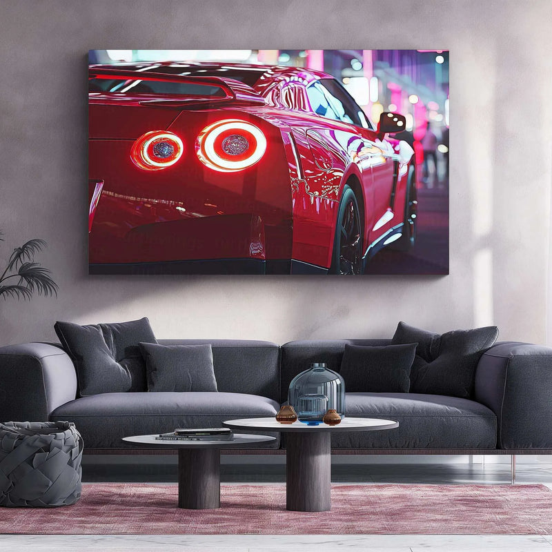 Nissan R35 GTR Neon LED Metal Frame â Ultimate Sports Car Wall Art 2 - TURTLEWINGS 