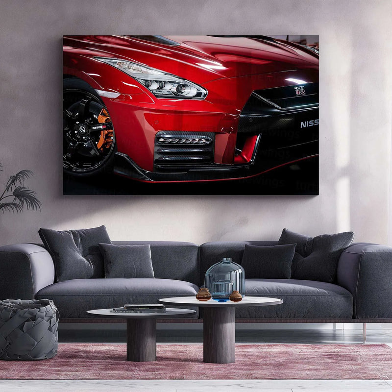 Nissan GT-R R35 Neon LED Metal Poster â JDM Supercar Wall Art for Racing Enthusiasts - TURTLEWINGS 