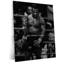Quote Metal Poster | No Cheat Codes Boxing Motivational Metal Poster | Hard Work, Discipline & Fighter Mindset Wall Art