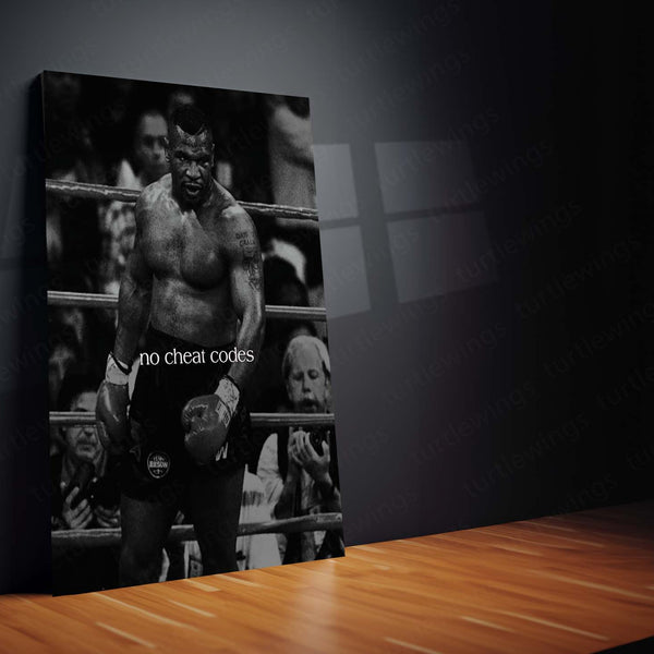 Quote Metal Poster | No Cheat Codes Boxing Motivational Metal Poster | Hard Work, Discipline & Fighter Mindset Wall Art