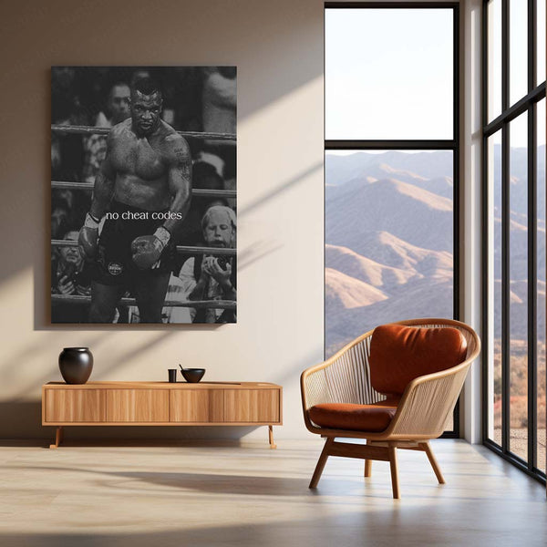 Quote Metal Poster | No Cheat Codes Boxing Motivational Metal Poster | Hard Work, Discipline & Fighter Mindset Wall Art