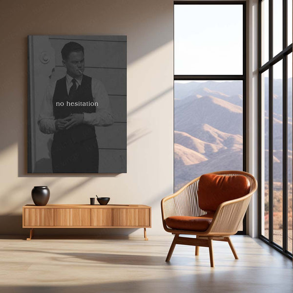 Quote Metal Poster | No Hesitation Motivational Metal Poster | Take Action, Confidence & Success Mindset Wall Art | Dark