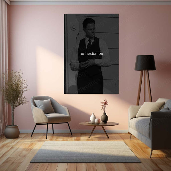 Quote Metal Poster | No Hesitation Motivational Metal Poster | Take Action, Confidence & Success Mindset Wall Art | Dark