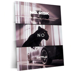 Quote Metal Poster | No Risk, No BMW Metal Frame Luxury Ambition Wall Art | Elite Hustle & High-Reward Mindset Quote Metal Poster 01