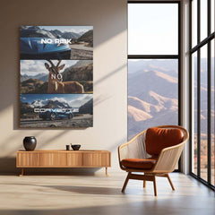 Quote Metal Poster | No Risk, No Corvette Metal Frame American Muscle Ambition Wall Art | Power, Freedom & High-Stakes Mindset Quote Metal Poster