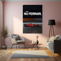 Quote Metal Poster | No Risk, No Ferrari Metal Frame Italian Performance Ambition Wall Art | Speed, Prestige & Elite Mindset Quote Metal Poster 01