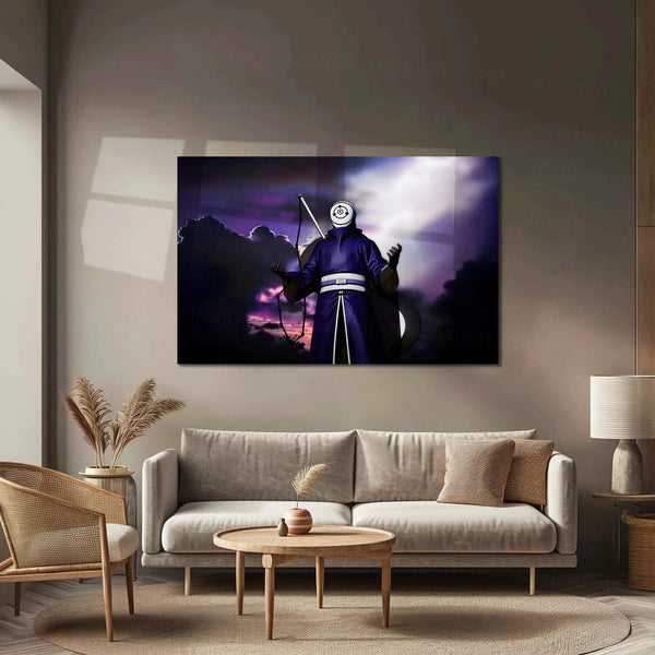 Anime Metal Poster | Obito Uchiha – The Ninja in the Mask | Naruto Anime Metal Frame | Dark Shinobi Wall Art - TURTLEWINGS 