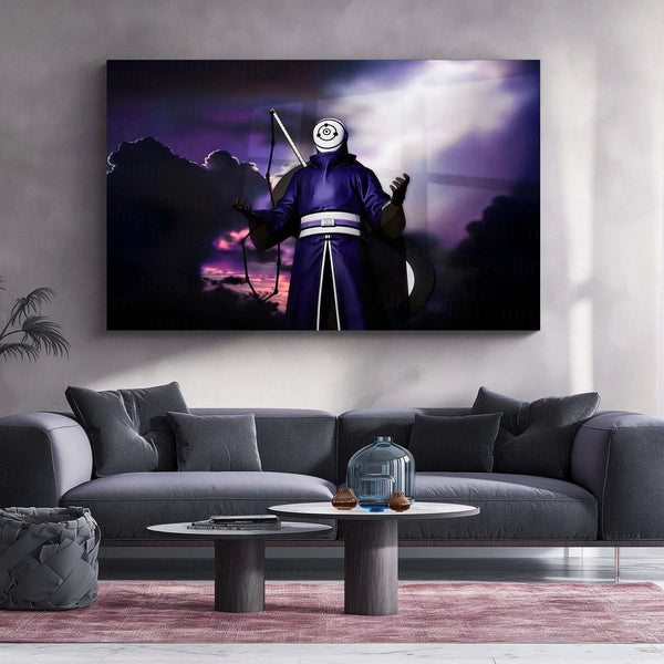 Anime Metal Poster | Obito Uchiha – The Ninja in the Mask | Naruto Anime Metal Frame | Dark Shinobi Wall Art - TURTLEWINGS 
