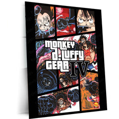 Monkey D. Luffy Gear 4 – One Piece Anime Metal Frame | Boundman Form Poster | Epic Anime Wall Art for Fans