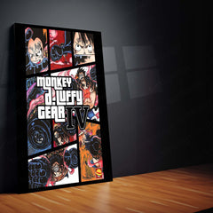 Monkey D. Luffy Gear 4 – One Piece Anime Metal Frame | Boundman Form Poster | Epic Anime Wall Art for Fans