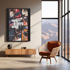 Monkey D. Luffy Gear 4 – One Piece Anime Metal Frame | Boundman Form Poster | Epic Anime Wall Art for Fans
