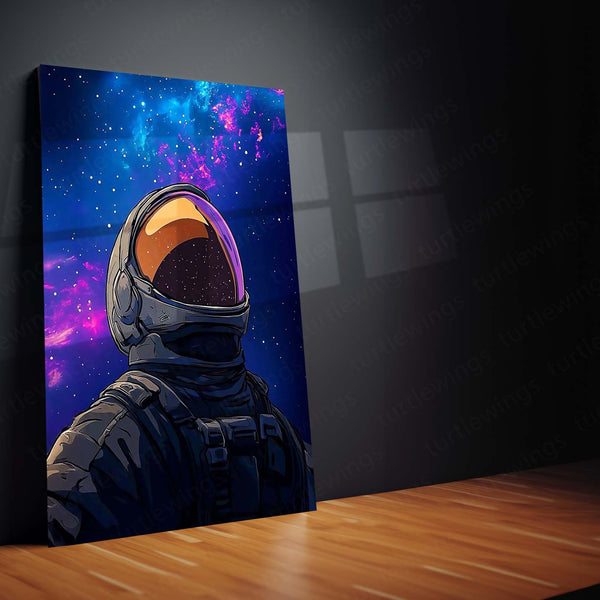 Outer Space Astronaut Metal Frame | Cosmic Sci-Fi Wall Art - TURTLEWINGS 
