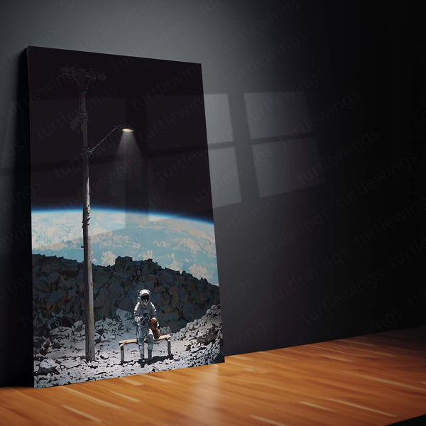 Outer Space Astronaut Metal Frame | Cosmic Sci-Fi Wall Art 01 - TURTLEWINGS 