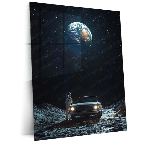 Outer Space Astronaut Metal Frame | Cosmic Sci-Fi Wall Art 02 - TURTLEWINGS 