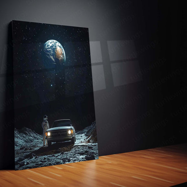 Outer Space Astronaut Metal Frame | Cosmic Sci-Fi Wall Art 02 - TURTLEWINGS 