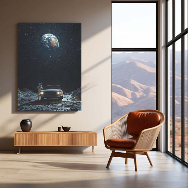 Outer Space Astronaut Metal Frame | Cosmic Sci-Fi Wall Art 02 - TURTLEWINGS 