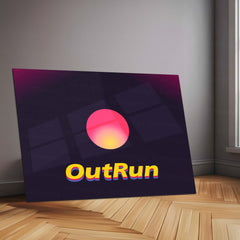 Outrun Typography – Metal Frame | Retro Synthwave Quote Wall Art | Vaporwave Neon Aesthetic Poster - TURTLEWINGS 